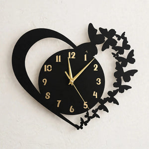 Butterfly Heart Acrylic Wall Clock – Amazing Home Decor Design | Pakistan
