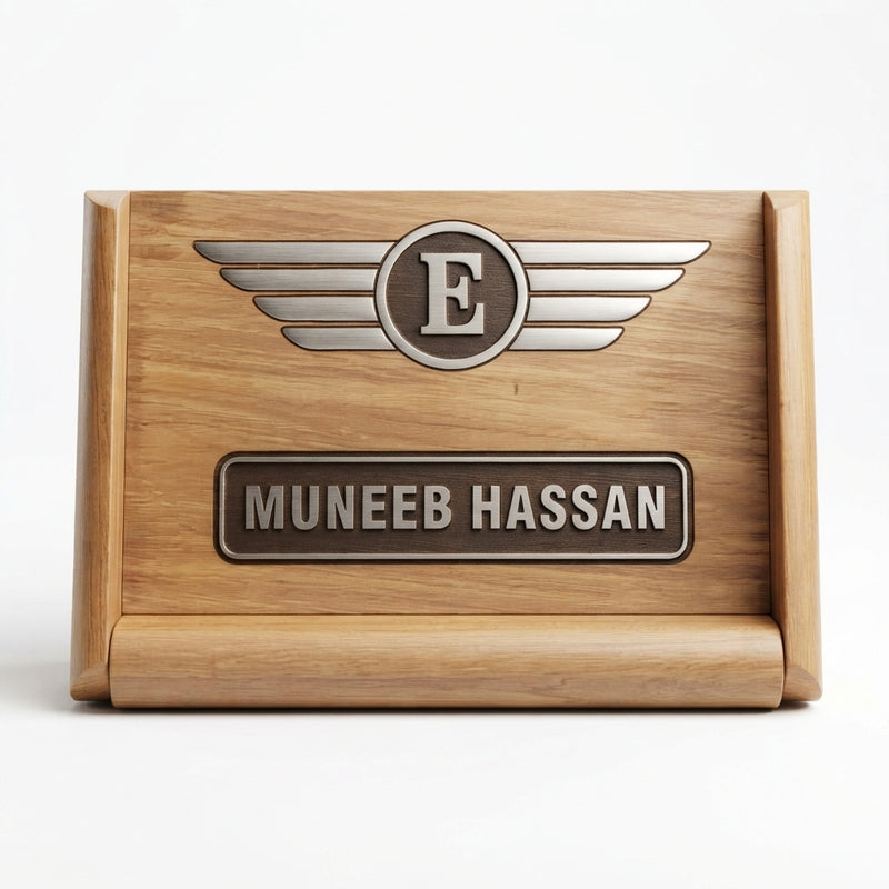 Custom Wooden Name Plate 6x4 – Personalized Engraved | Home & Office Nameplate Pakistan