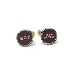 Customized Name Engraved Cufflinks – Personalized Initials & Date Cufflinks for Men