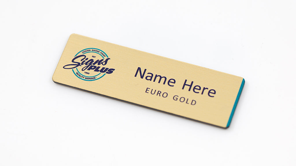Custom Metal Acrylic Name Badge – Gold
