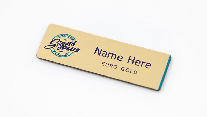Custom Metal Acrylic Name Badge – Gold