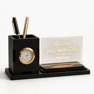 Custom Name Pen Holder with Clock & LED Display