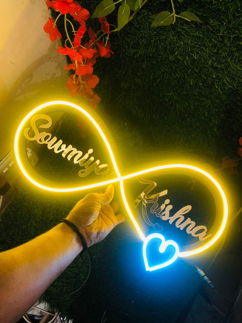 Customized Acrylic LED Neon Wall Frame - 12x6 Inches