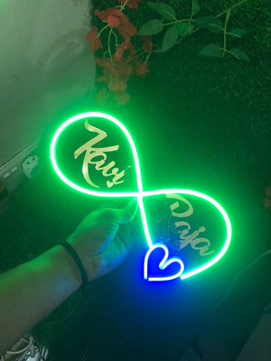 Customized Acrylic LED Neon Wall Frame - 12x6 Inches
