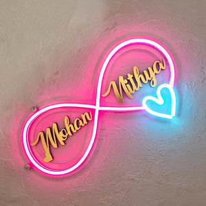 Customized Acrylic LED Neon Wall Frame - 12x6 Inches