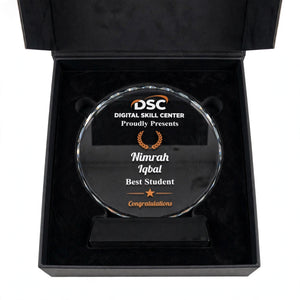 Customized Crystal Shield Trophy Award with Black Base
