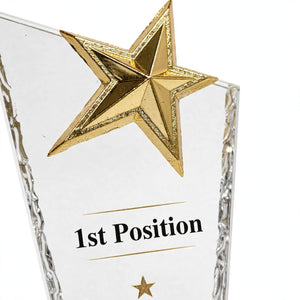 Customized Crystal Star Trophy Award – Best Student & 1st Position Award Shield | DSC Award