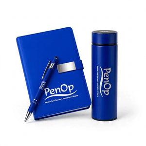 Customized Diary, Metal Pen & Smart LED Bottle Gift Set