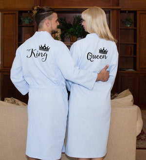Customized Embroidered Name Bathrobe Set for Couples – Groom & Bride – Personalized Wedding Gift