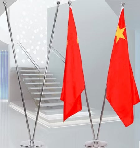 Customized Floor Flag with Stand – Double Flag | Indoor Standing National Flags with Premium Pole