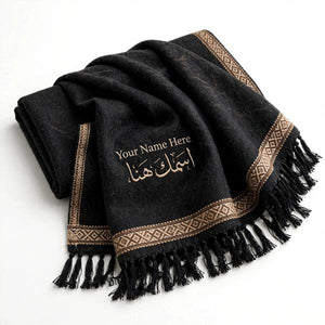 Customized Men's Black Shawl - Small