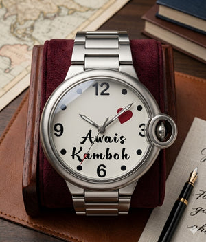 Customized Pair of Couple Hand Watches – Gold & Silver