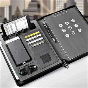 Customized Premium Diary with Note Pad, Card Holder, Power Bank, Phone Holder & Pen Holder | DYO