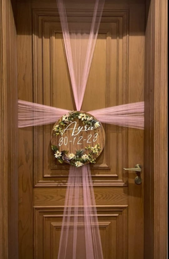 Customized Solid Wooden Door Sign – 12×12 Inches | Personalized Name Plate
