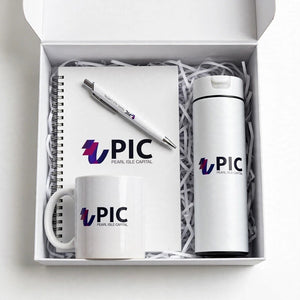 Customized Gift Box With Spiral Bound Notebook Diary, Mug, Metal Pen & Smart LED Bottle