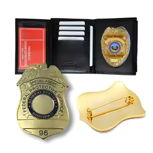 Custom Embossed Logo & Name Badge - Gold Brass