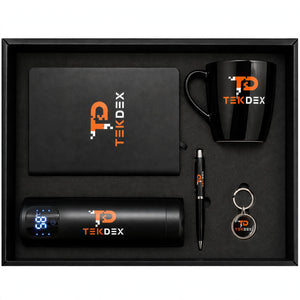 Personalized Gift Box Set – LED Bottle, Diary, Pen, Keychain & Mug | Corporate Gift Pakistan