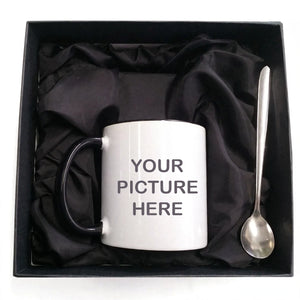 Personalized Mug with Lid & Spoon in Gift Box – Custom Name, Photo & Text | Design Your Own Pakistan