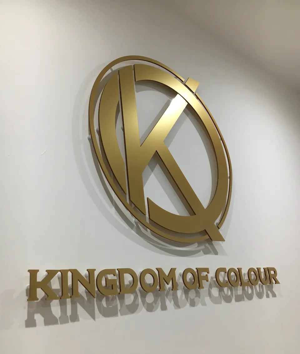 Customized Gold Steel Logo Text 3D Cutting Wall Plate - 2x2 Feet