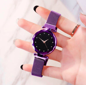 Magnetic Ladies Hand Watch Luxury Quartz Magnetic Mesh Band Watch