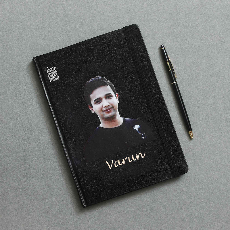 Name Logo Customized Diary Hard Card - With Gift Box + Customized Metallic Pen – With Gift Box