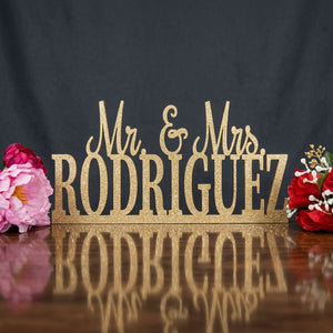 Mr & Mrs Custom Wedding Name Sign – Golden Foil Acrylic | Wedding Gift Pakistan