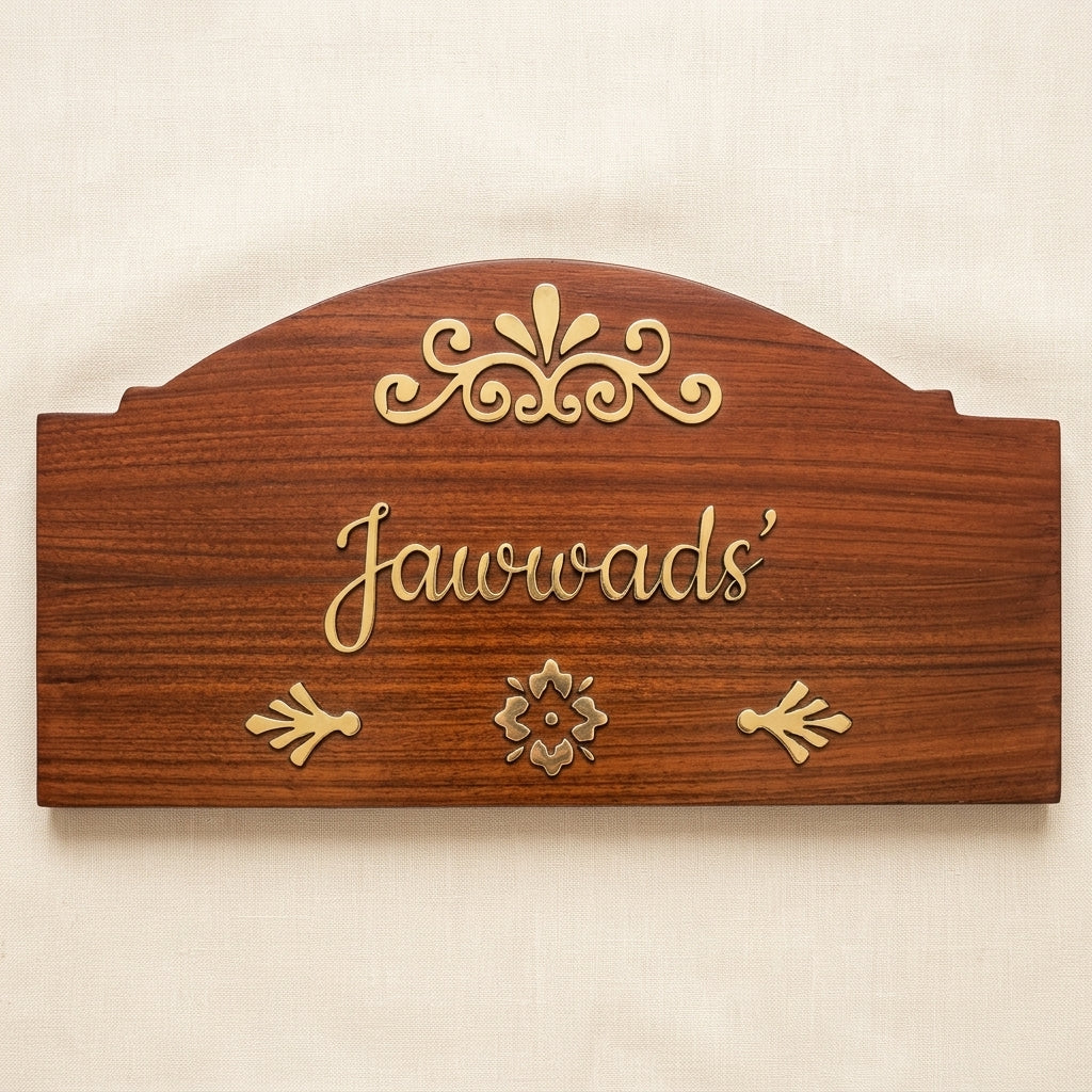 Personalized Outdoor Wooden Name Plate – Custom Name Engraved | House Sign Pakistan