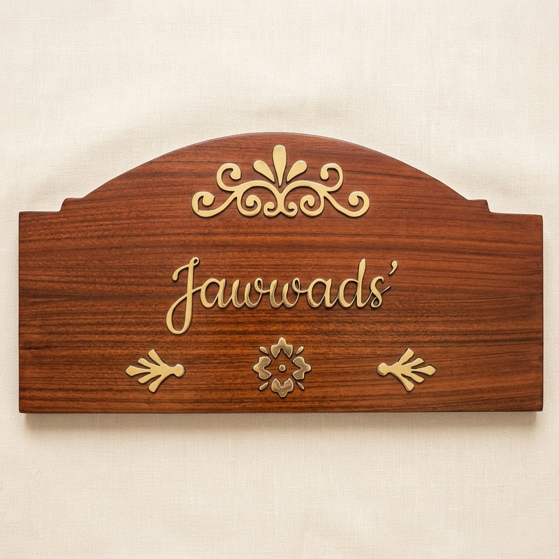 Personalized Outdoor Wooden Name Plate – Custom Name Engraved | House Sign Pakistan