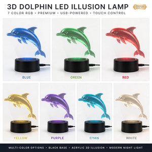 3D Dolphin Lamp | Creates a Stunning Light Show In Any Room | Colour Changing Patterns Using The Remote Control.