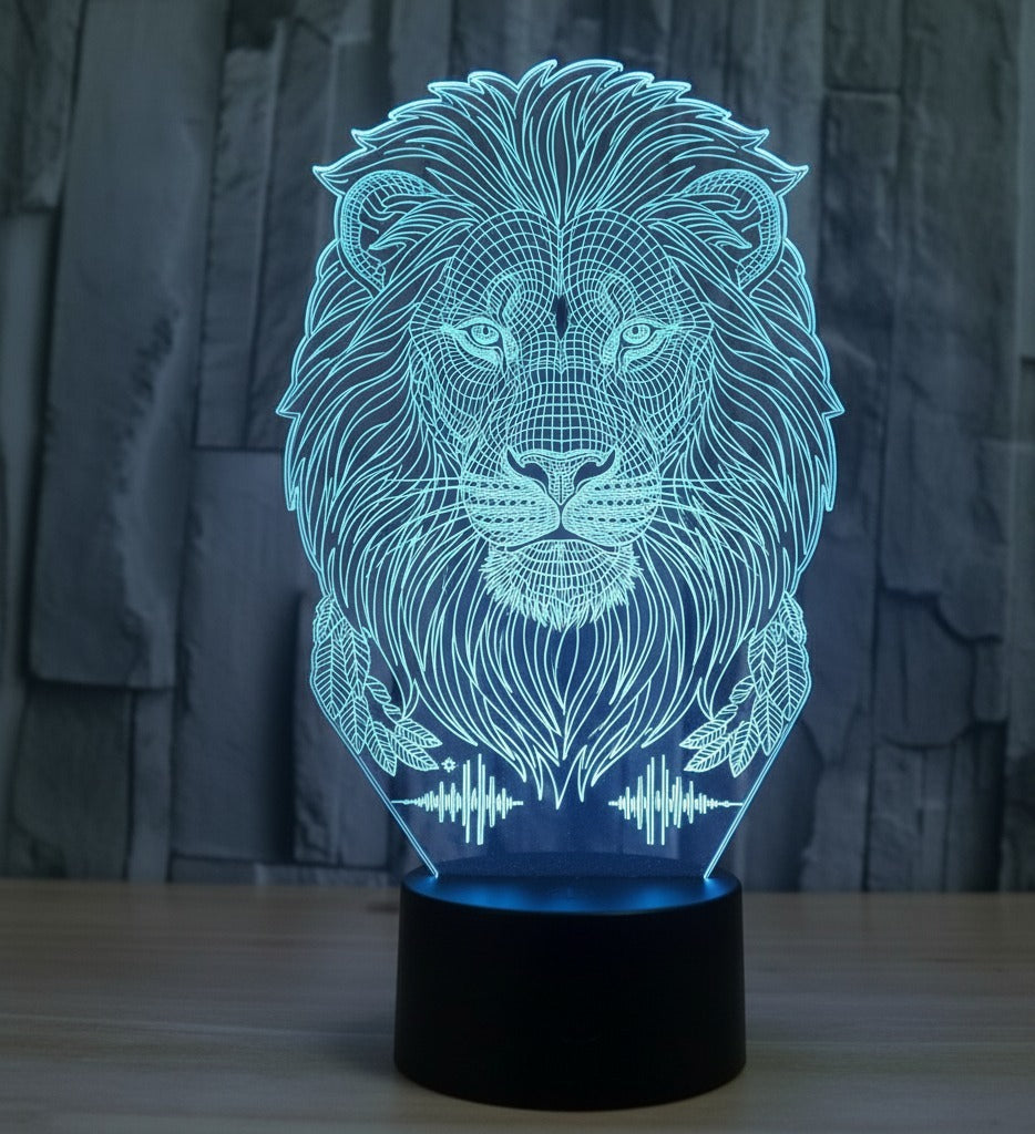 Majestic Lion 3D LED Night Light - Acrylic Lamp
