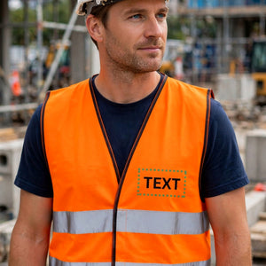 Custom Logo Orange High-Visibility Safety Vest – Personalized Construction Work Vest