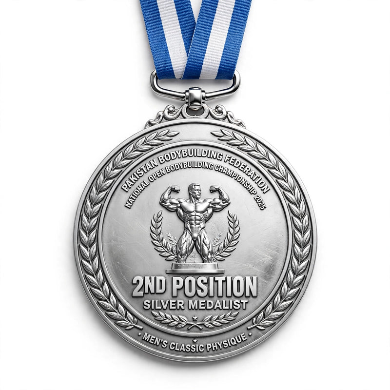 Custom Printed Silver Medal – Personalized Award Medal for Sports & Events