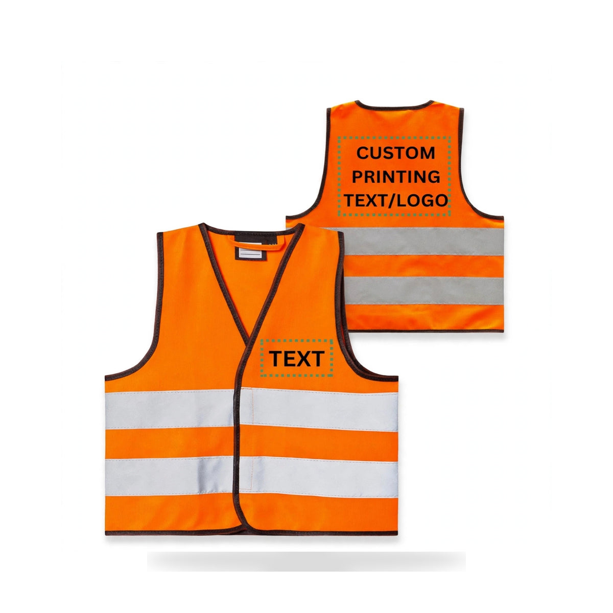 Custom Logo Orange High-Visibility Safety Vest – Personalized Construction Work Vest