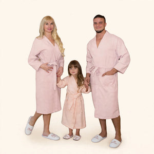 Customized Embroidered Name Bathrobe Set for Family – Men, Women & Kid – Personalized Pack of 3