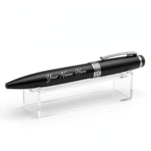 Custom Name Engraved Luxury Metal Pen with Wooden Gift Box | Personalized Executive Pen Gift Set