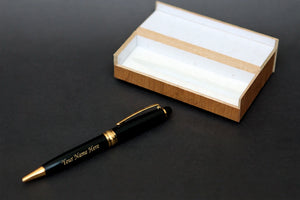 Personalized Black & Gold Pen with Gift Box | DYO