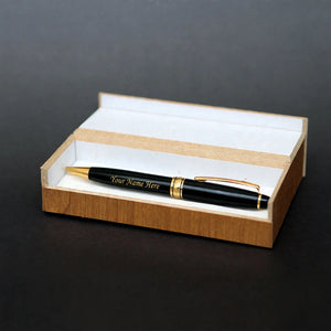 Personalized Black & Gold Pen with Gift Box | DYO