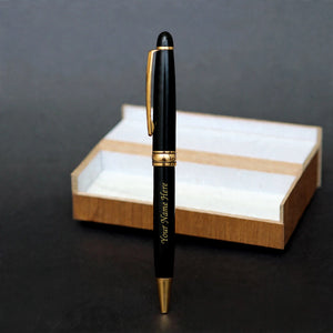 Personalized Black & Gold Pen with Gift Box | DYO
