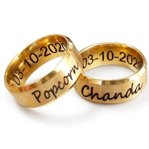 Personalized Couple Rings Set – Custom Name Engraved 2 Rings | Couples Gift Pakistan