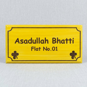 Personalized Outdoor Wooden Name Plate – Custom Name Engraved | House Sign Pakistan