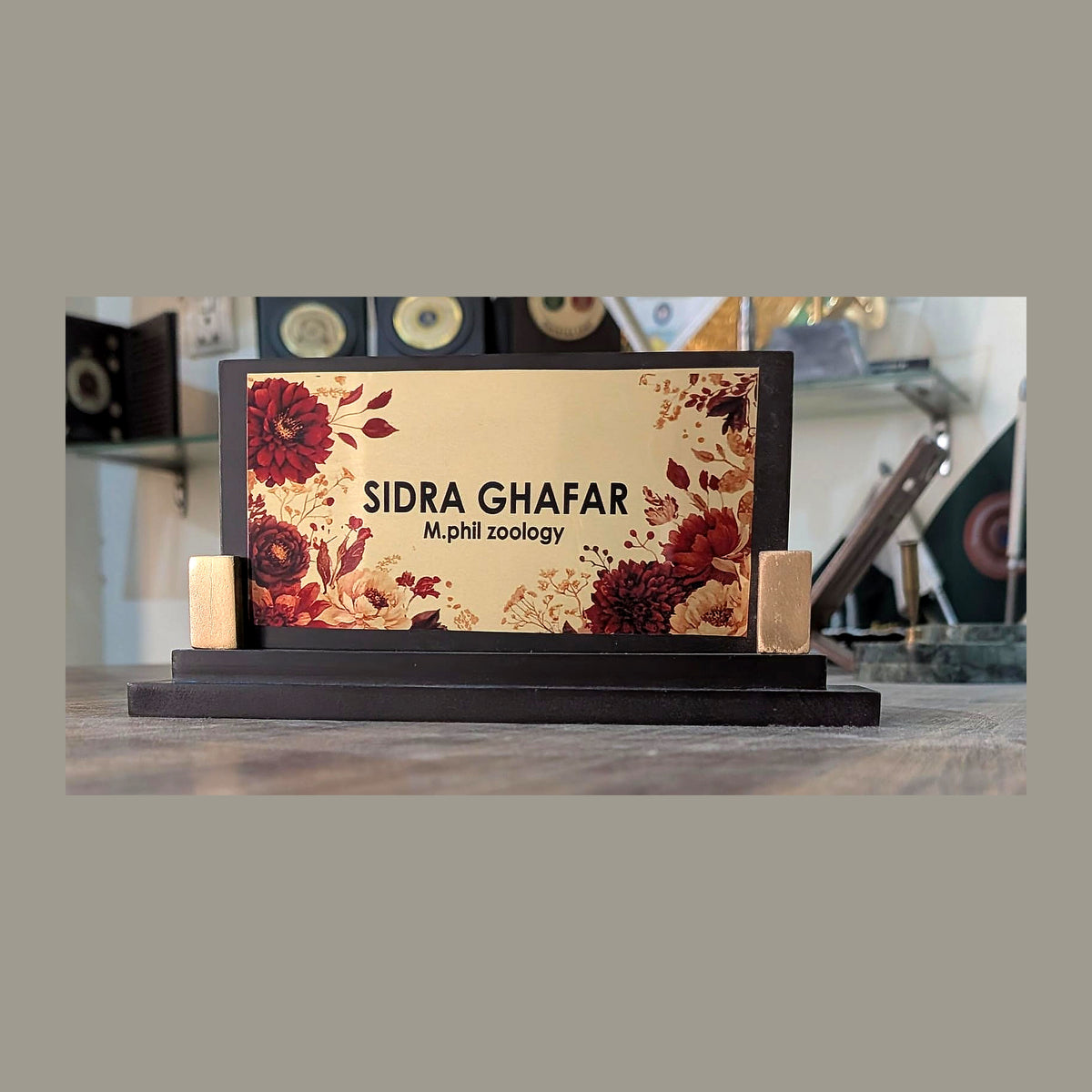 Solid Wooden Table Name Plate – Personalized Custom Name Sign