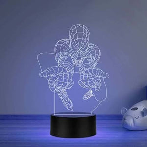Spider-Man 3D Illusion LED Lamp - Superhero Night Light - 3 Action Poses - Acrylic 7 Color Changing Lamp