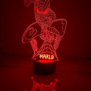Personalized Spider-Man LED Lamp With Custom Name - 3 Action Poses