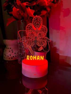 Personalized Spider-Man LED Lamp With Custom Name - 3 Action Poses