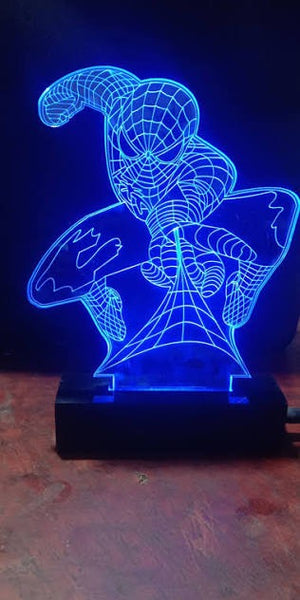 Spider-Man 3D Illusion LED Lamp - 4 Action Poses & 7 Color Changing | DYO