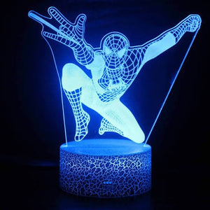 Spider-Man 3D Illusion LED Lamp - 4 Action Poses & 7 Color Changing | DYO