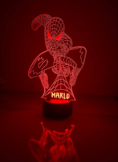 Personalized Spider-Man LED Lamp With Custom Name - 3 Action Poses