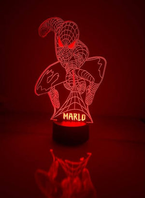 Personalized Spider-Man LED Lamp With Custom Name - 3 Action Poses