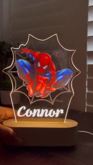 Personalized Full Color Spider-Man LED Lamp With Custom Name