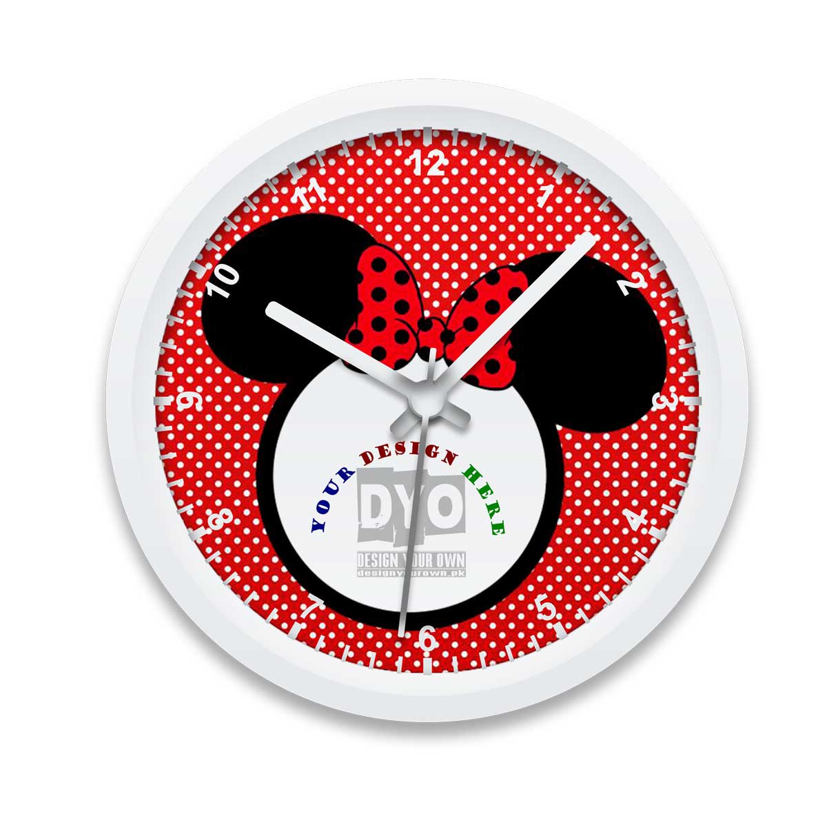 Minnie design your own gift for girls wall clock